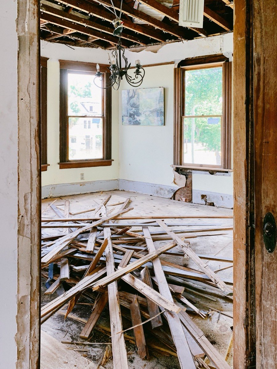 Bodenaufbau bei einem Hausabbruch
